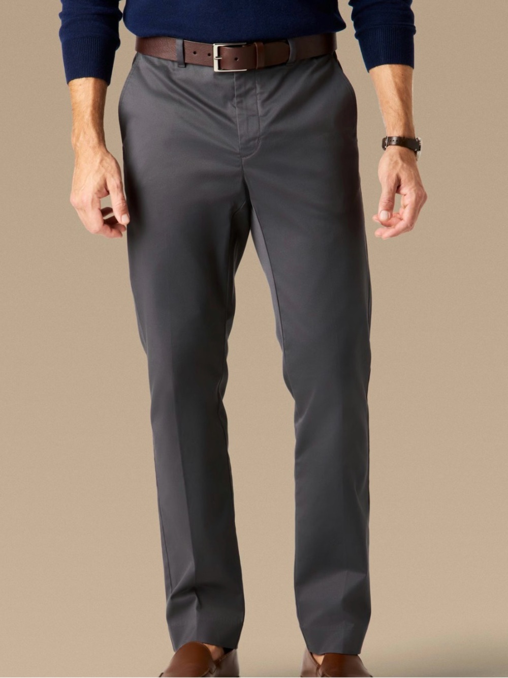 Huckberry Gray Straight-Front Chinos